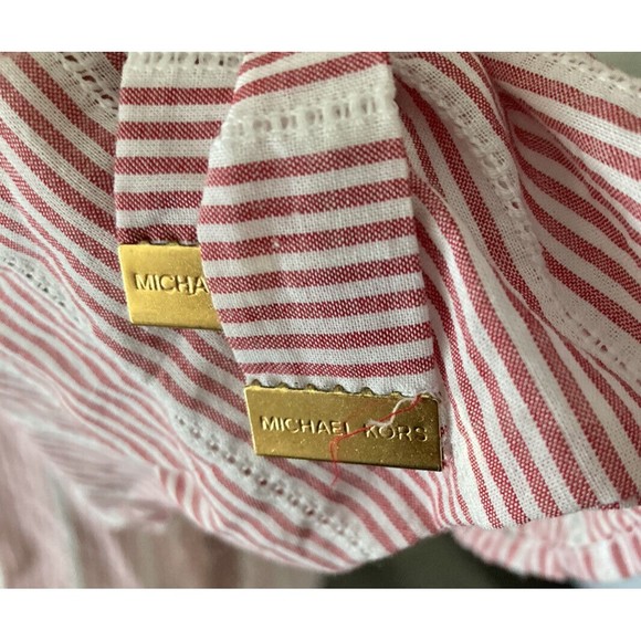 Michael Kors Top Blouse XXL  Cold Shoulder Summer Cold Shoulder Nautical Red - Picture 3 of 5